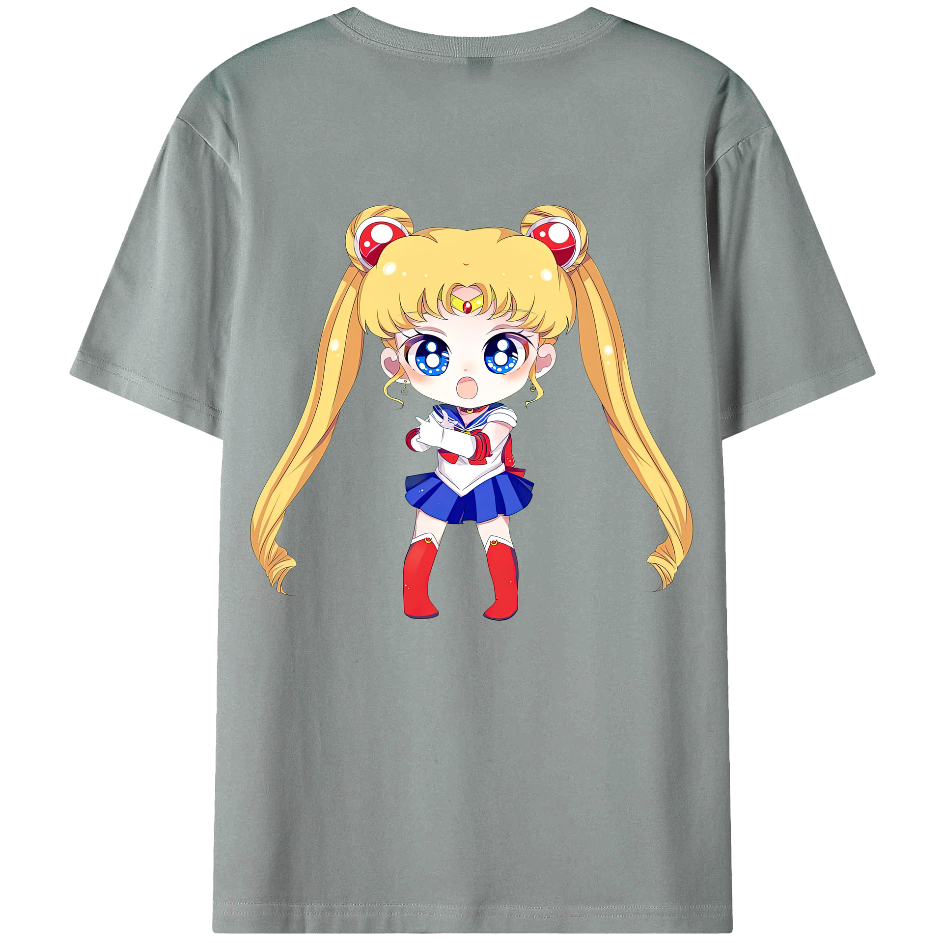 （画像用） 美少女戦士セーラームーン 月野 うさぎ つきの うさぎ Sailor Moon Tsukino Usagi 綿100％ メンズ半袖Tシャツ（バックプリント） 通気性